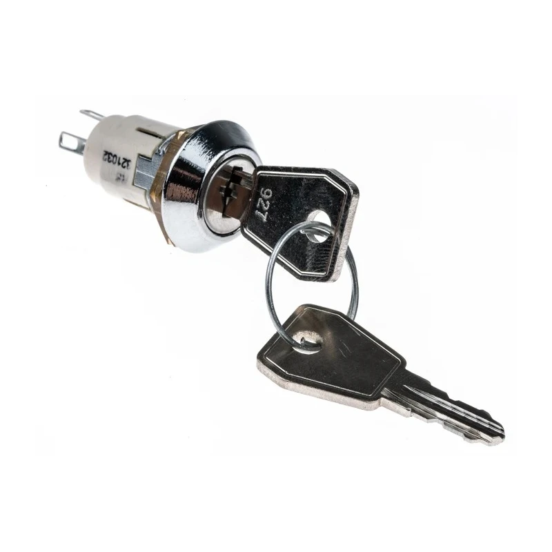 Lorlin Key Switch, SPDT, 1A, 2-Way Random-Key, Zinc Alloy Housing, Silver Plated Brass Contacts SRL5DD2