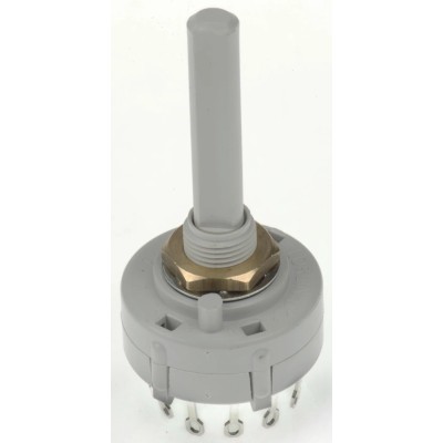Lorlin 12 Position SPST Rotary Switch, 150mA Contact Current, Polyamide Housing, Panel Mount, Solder Tab Terminals CK1034