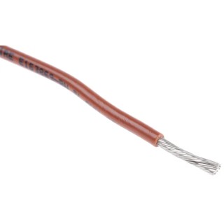 Alpha Wire Brown Hook Up Wire 16 AWG 26/0.25 mm Copper Conductor 30 m PVC Flame Retardant 3057 BR005