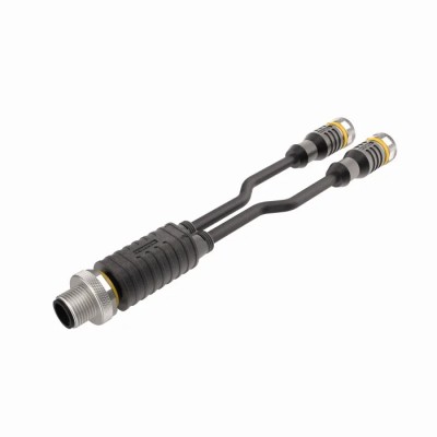 Turck Sensor Actuator Cable Male 4 Way Straight to Female 5 Way M12 x 2, 150mm VBRS4.4-2RKC4.880T-0,15/ 0,15/TXL4000