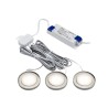 Knightsbridge Dimmable LED Cabinet Light Kit 230V AC, 2.5W per Light, 150mm Length, 3000K Warm White, Brushed UNDKIT3BCWW