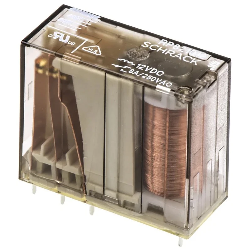 TE Connectivity PCB Non-Latching Relay 12V DC Coil 8A Switching Current DPDT RP821012