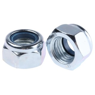 RS PRO Bright Zinc Steel Locknut Nylon Insert Size M20 Width 19mm Overall Height 22mm DIN 982 276-796