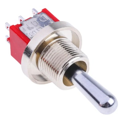 RS PRO Toggle Switch, Panel Mount, Momentary-Off-Momentary, DPDT, Solder Terminal, 26 V DC, 120 V AC 394-447