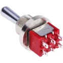 RS PRO Toggle Switch, Panel Mount, Momentary-Off-Momentary, DPDT, Solder Terminal, 26 V DC, 120 V AC 394-447