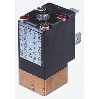 Burkert Solenoid Valve 2 Port Normally Closed 24V dc Brass Polyamide Body 1/8 in Inlet 1/8 in Outlet 138054