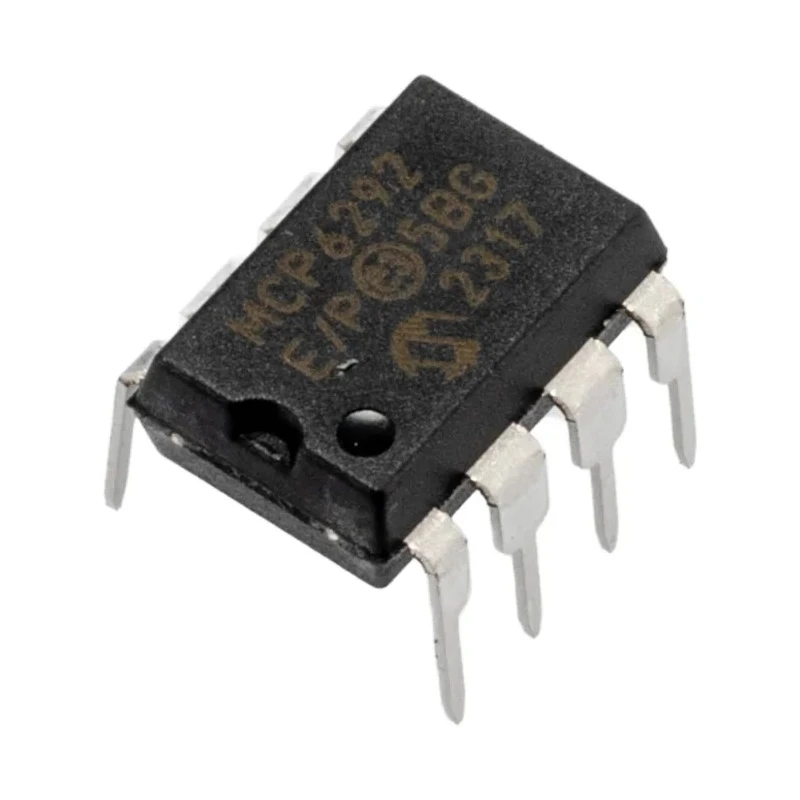 Microchip Operational Amplifier 10 MHz, 8-Pin PDIP, 2 Channels, 2.4-6V Supply, AEC-Q100 MCP6292-E/P