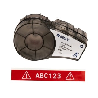Brady White on Red Label Printer Tape 12.7 mm Width 6.4 m Length BMP21 LAB Compatible M21-500-595-RD
