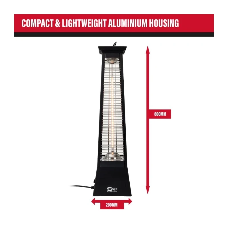 SIP 2 kW Infrared Heater, Floor Mount, 230V AC, On-Off Switch Control, UK Plug 09588