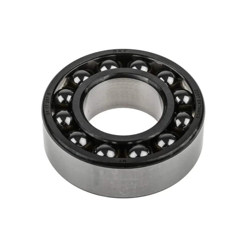 SKF Self-Aligning Ball Bearing 35 mm ID, 72 mm OD, 23 mm Width, Non-Metallic Cage, Steel Balls, Open End, C3 2207 EKTN9/C3