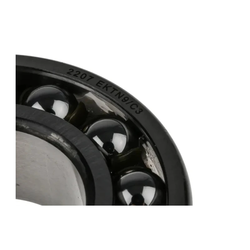 SKF Self-Aligning Ball Bearing 35 mm ID, 72 mm OD, 23 mm Width, Non-Metallic Cage, Steel Balls, Open End, C3 2207 EKTN9/C3