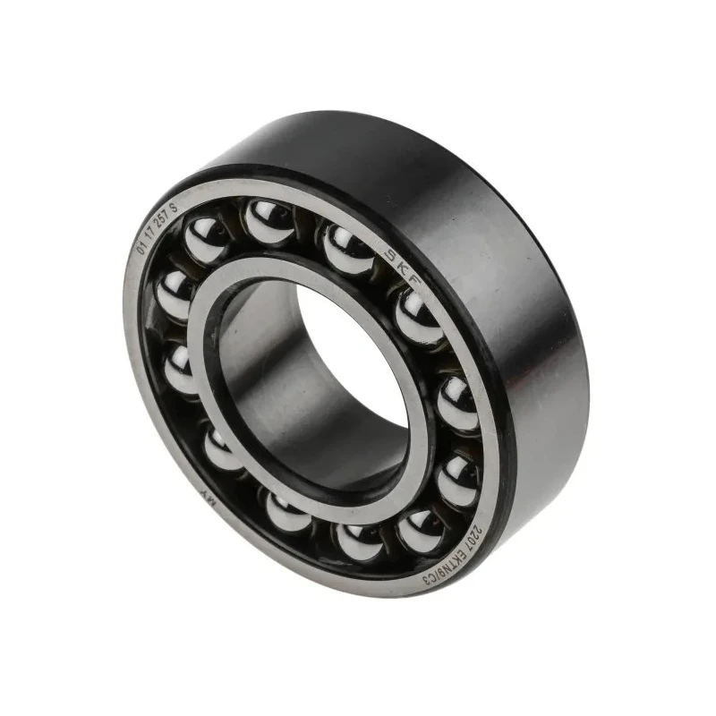 SKF Self-Aligning Ball Bearing 35 mm ID, 72 mm OD, 23 mm Width, Non-Metallic Cage, Steel Balls, Open End, C3 2207 EKTN9/C3