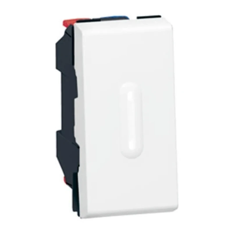 Legrand Push Button Switch Momentary Panel Mount 45 mm Cutout SPDT Green Red LED IPX1 48V DC 1.5kV AC 0 770 31