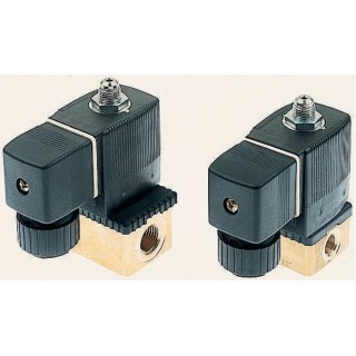 Burkert 3 Port Normally Closed Solenoid Valve Brass Body Polyamide 220V ac 1/4 in 138049
