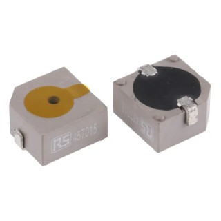 RS PRO 85 dB Surface Mount Square Wave External Piezo Buzzer Component 6.5 mm Height 12.8 mm Length 8 V Min 16 V Max 457-015