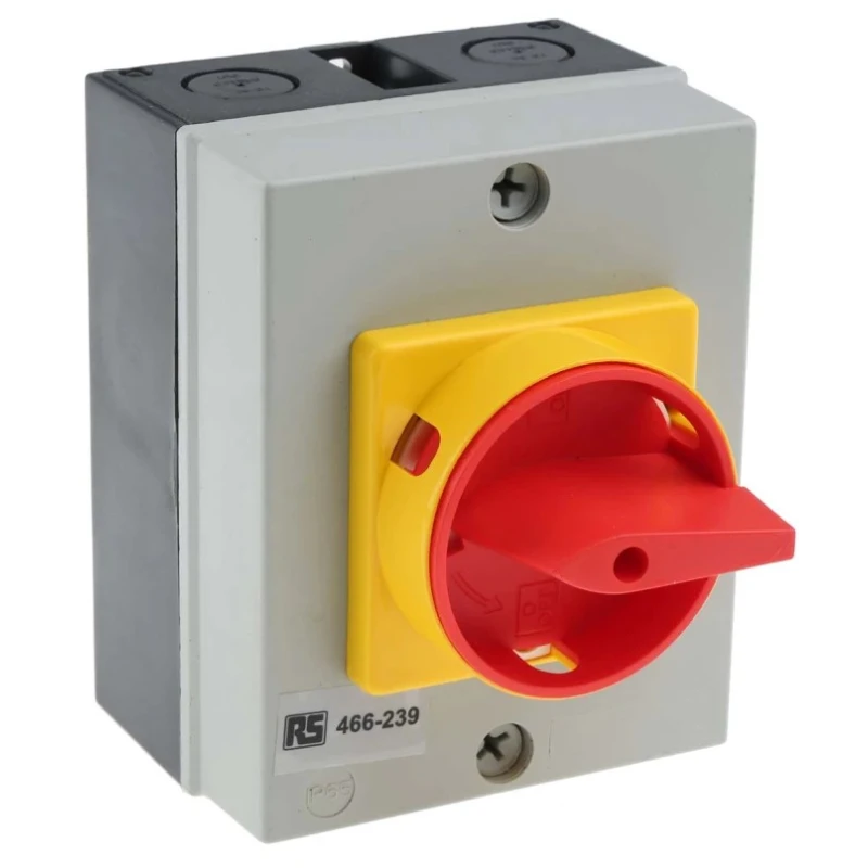 RS PRO 4-Pole DIN Rail Isolator Switch, IP65 Rated, 40A Switching Current, 15kW Power, Red Handle IP65