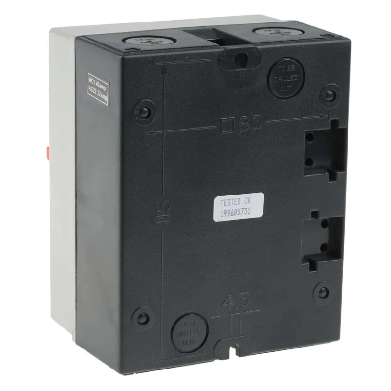 RS PRO 4-Pole DIN Rail Isolator Switch, IP65 Rated, 40A Switching Current, 15kW Power, Red Handle IP65
