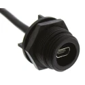 Bulgin USB Cable Male Mini USB Type AB Mountable to Male USB 2.0 6-Pin Header Black 100mm PX0457