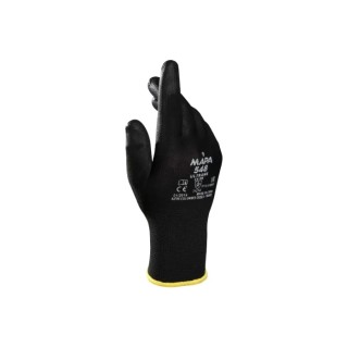 Mapa Black Textile Work Gloves Size 8 with Polyurethane Coating 548