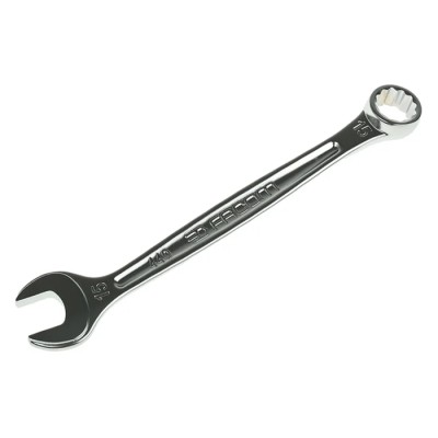 Facom Combination Spanner 4 to 41 mm, 185mm Overall Length Satin Chrome Finish 12 Point Offset Angle 15° 440.15