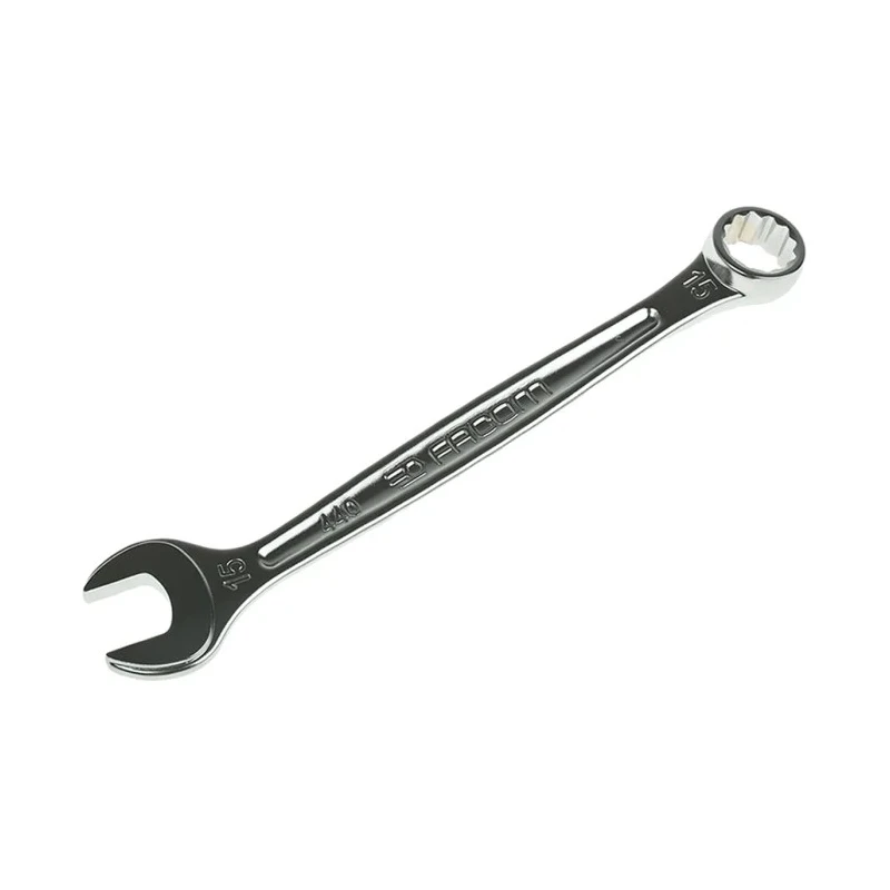 Facom Combination Spanner 4 to 41 mm, 185mm Overall Length Satin Chrome Finish 12 Point Offset Angle 15° 440.15