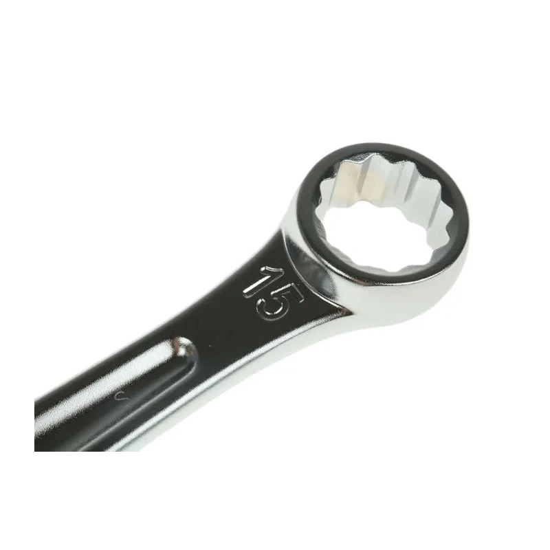 Facom Combination Spanner 4 to 41 mm, 185mm Overall Length Satin Chrome Finish 12 Point Offset Angle 15° 440.15