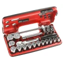 Facom 22-Piece 1/2 in Drive 6 Point Socket Set in Bright Chrome Finish SL.DBOX4
