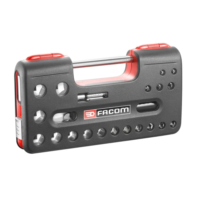 Facom 22-Piece 1/2 in Drive 6 Point Socket Set in Bright Chrome Finish SL.DBOX4