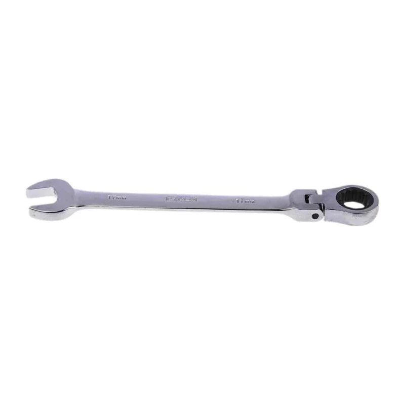RS PRO Combination Ratchet Spanner 17 mm, 233mm Overall Length, Chrome Vanadium Steel, Chrome Finish 487-218