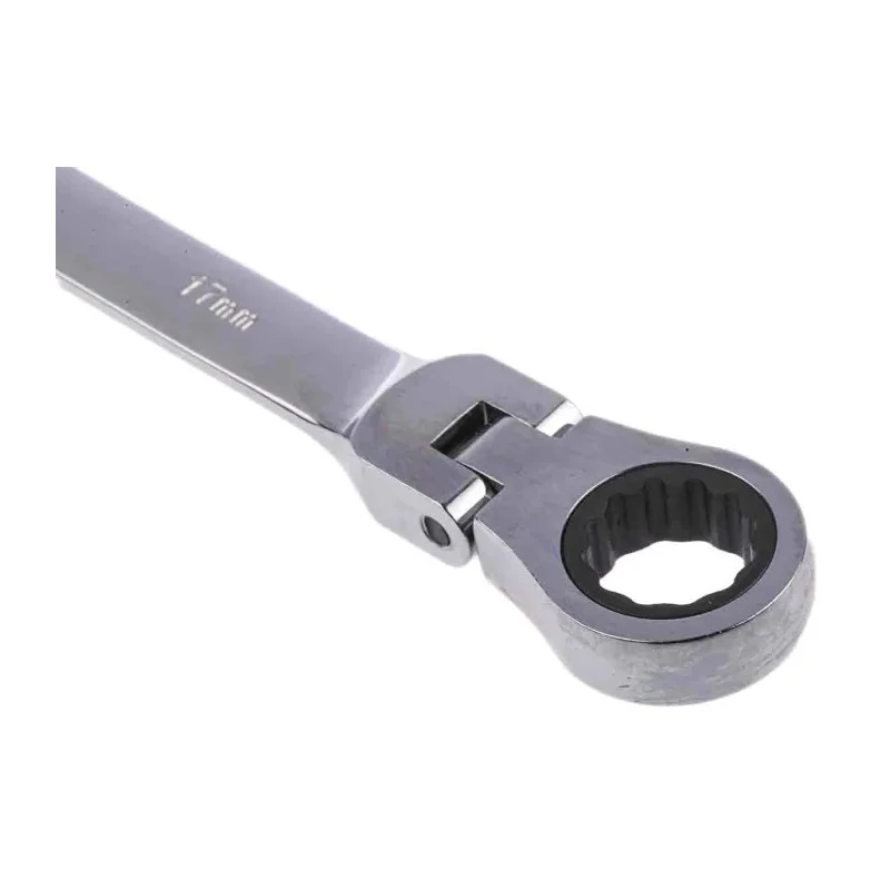 RS PRO Combination Ratchet Spanner 17 mm, 233mm Overall Length, Chrome Vanadium Steel, Chrome Finish 487-218