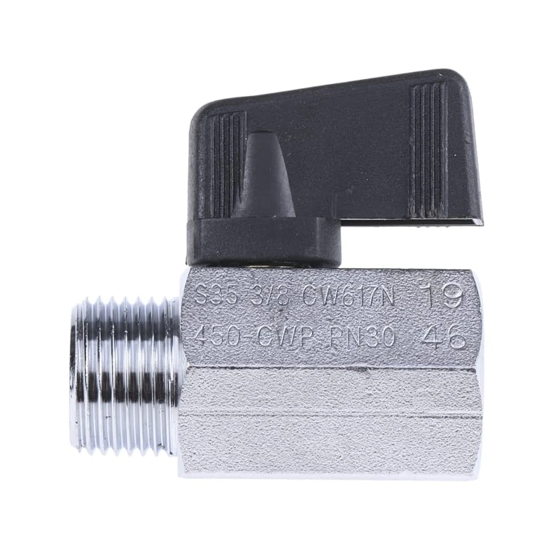 RS PRO Chrome Plated Brass Hydraulic Ball Valve G 3/8 in Threaded Port 2 Ports 30 bar Pressure 486-366