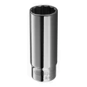 Facom 1/4 in Drive 13 mm 12 Point Square Socket, Bright Chrome Finish, 50mm Overall Length R.13EL