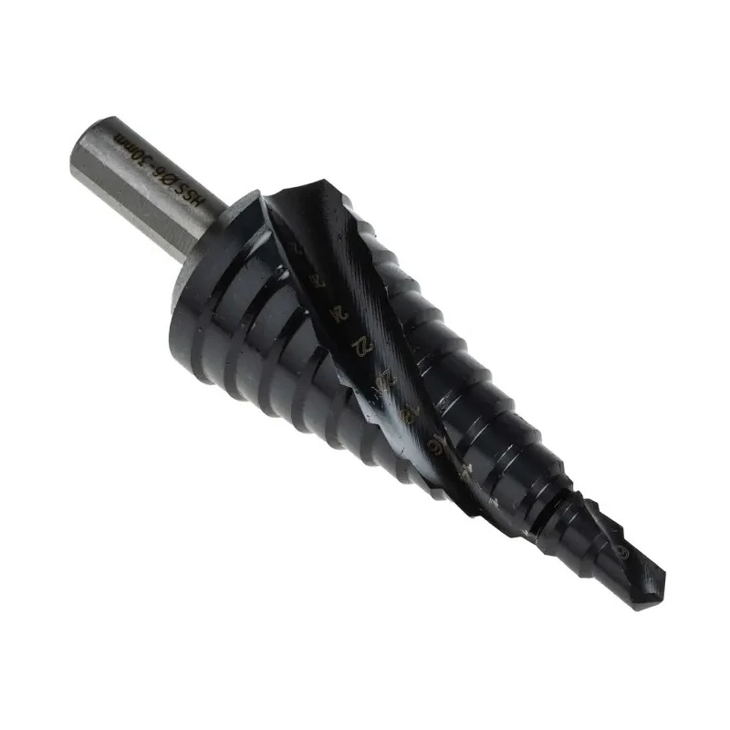 EXACT High Speed Steel Hex Shank Step Drill Bit 4 to 12 mm Titanium Aluminium Nitride Coated 4407023