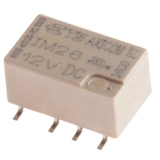TE Connectivity Surface Signal Relay, 12V dc Coil, 2A Switching Current, DPDT Contact Configuration IM26GR