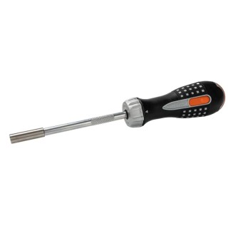 Bahco Ratcheting Screwdriver Bit Set 255mm Length 1/4 Inch Drive Stainless Steel 7 Pieces 808050