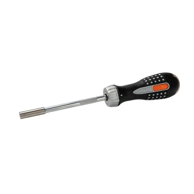 Bahco Ratcheting Screwdriver Bit Set 255mm Length 1/4 Inch Drive Stainless Steel 7 Pieces 808050