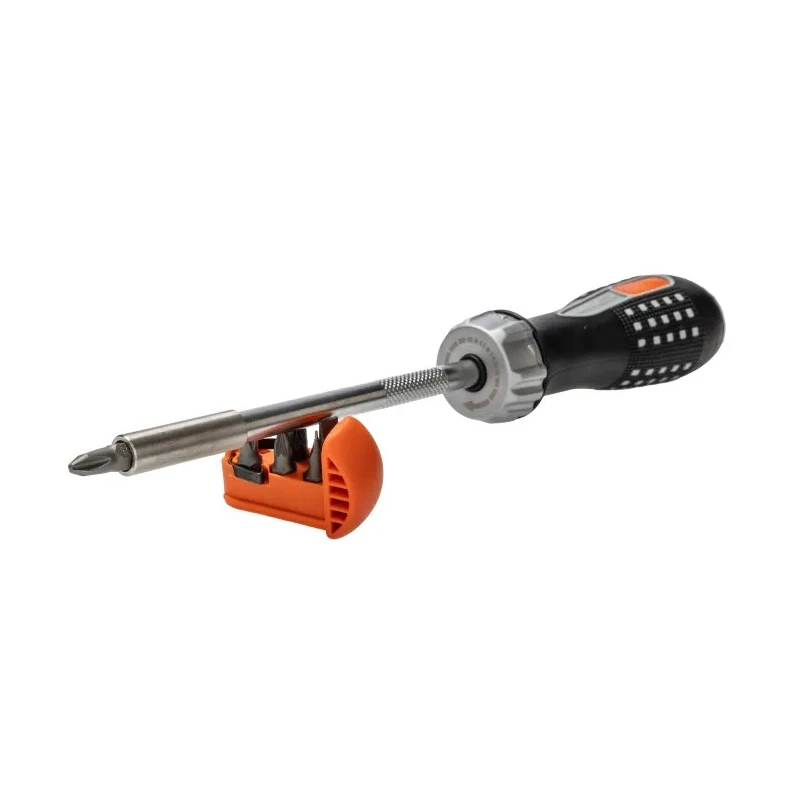 Bahco Ratcheting Screwdriver Bit Set 255mm Length 1/4 Inch Drive Stainless Steel 7 Pieces 808050