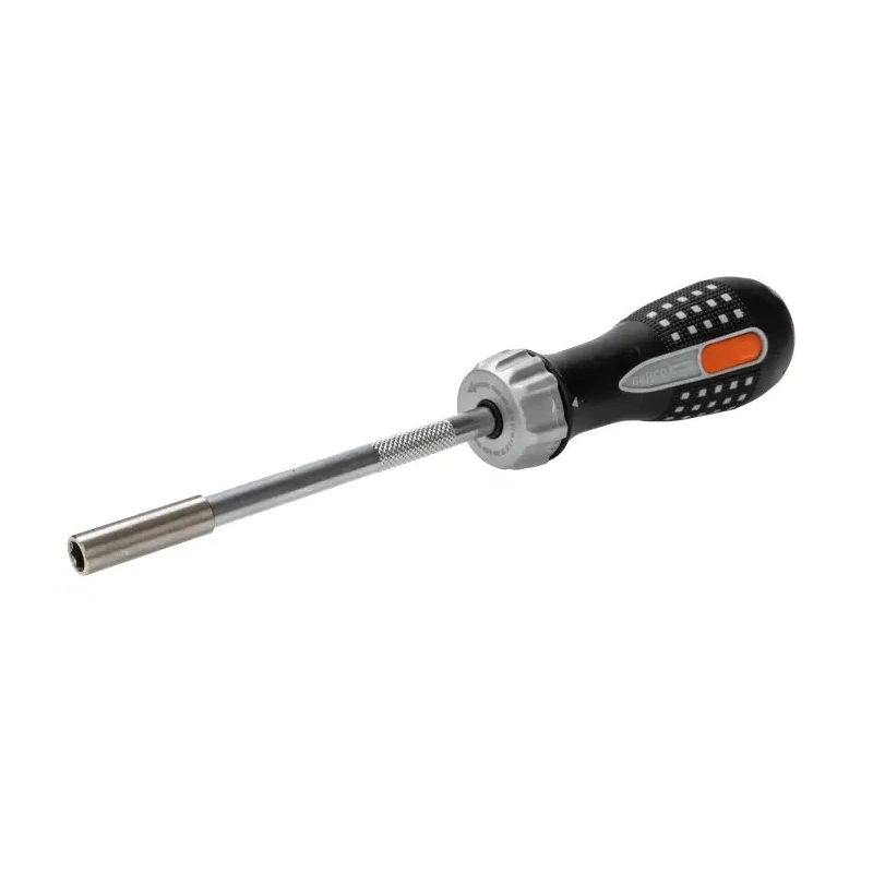 Bahco Ratcheting Screwdriver Bit Set 255mm Length 1/4 Inch Drive Stainless Steel 7 Pieces 808050