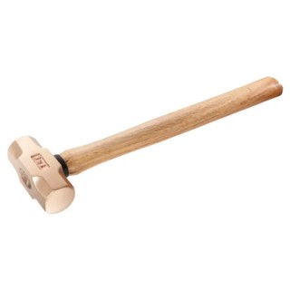Facom Beryllium Copper Alloy Head Non-Sparking Sledge Hammer with Wood Handle, Head Weight 3.4 kg, Overall 1261H.250SR