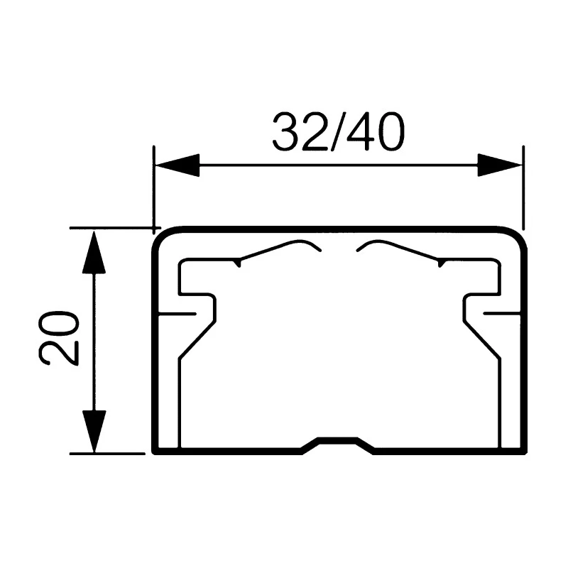 Legrand Cable Trunking DLP White, 32mm Width x 20mm Depth, 2m Length, Polyvinyl Chloride W32mm