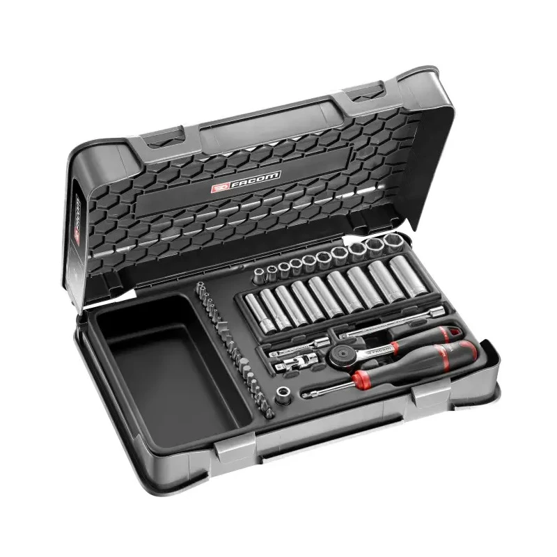 Facom 46-Piece 1/4 in Hexagon Ratchet Socket Set R.2BLPB
