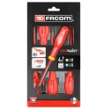 Facom Hexagon Insulated Screwdriver Set, 4-Piece, VDE Approved, In-line Heat Treated, PROTWIST BORNEO ATB.J4TVEPB