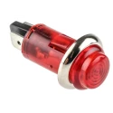 CAMDENBOSS Red Panel Mount Indicator 504 Series, 13 mm Mount Hole Size, Chrome Bezel, 240V IND504203-240-T/RD