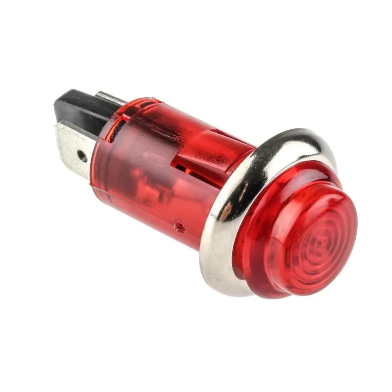 CAMDENBOSS Red Panel Mount Indicator 504 Series, 13 mm Mount Hole Size, Chrome Bezel, 240V IND504203-240-T/RD