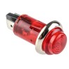 CAMDENBOSS Red Panel Mount Indicator 504 Series, 13 mm Mount Hole Size, Chrome Bezel, 240V IND504203-240-T/RD