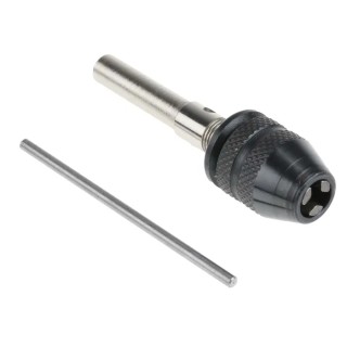 RS PRO Drill Chuck 0.5-3.5 mm Capacity 63 mm Length Steel Anodised Black Finish 600-745
