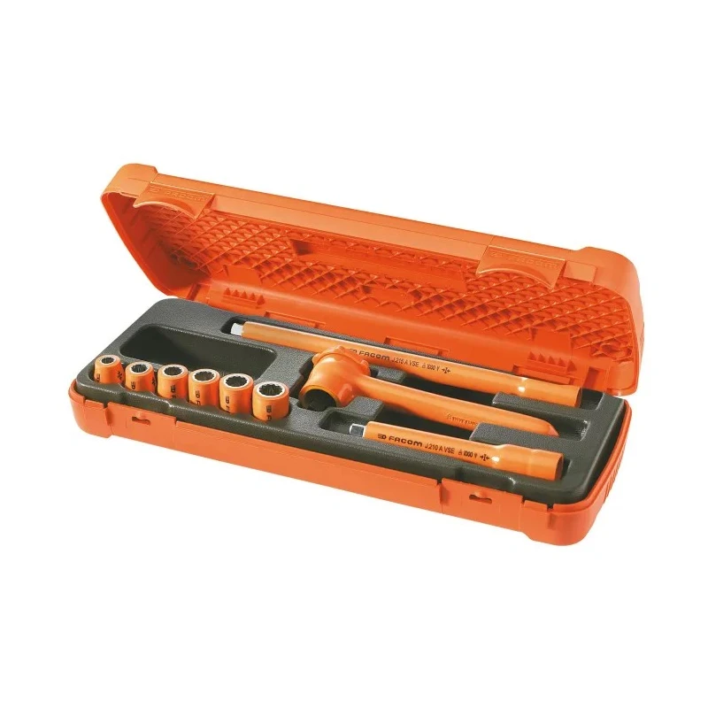 Facom 9-Piece 3/8 in Angular Insulated Tool Set VDE 1000V Approved J.400AVSE