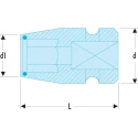 Facom Hex Bit Holder 1/2 in Drive Square Type, Phosphate Finish, Steel Material, 40mm Overall Length NS.236A