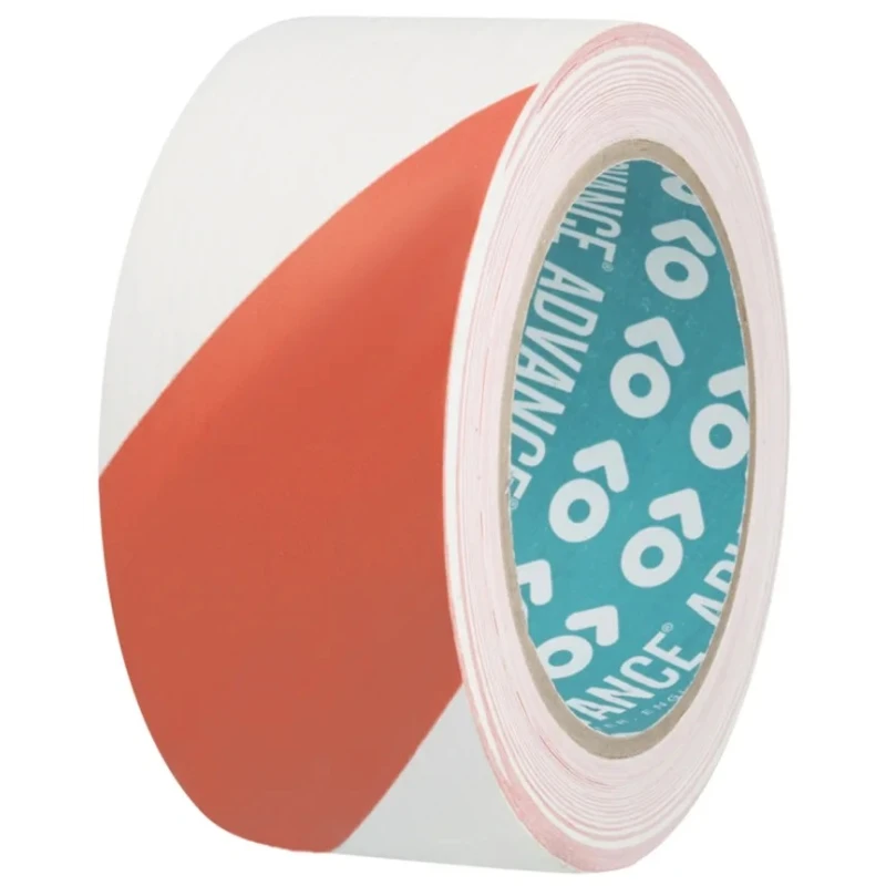 Advance Tapes Red Polyvinyl Chloride Hazard Tape 50mm Width 33m Length 0.14mm Thickness AT8