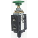 Norgren Knob Pneumatic Manual Control Valve 03 Series, G 1/8 Threaded Port, 3/2 Function, Polymer Body 03140402